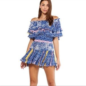 Misa Luela mini dress in blue print